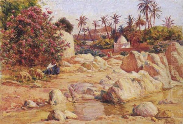 La Koubba De Dinet A Bou-saada Oil Painting by Alphonse Birck