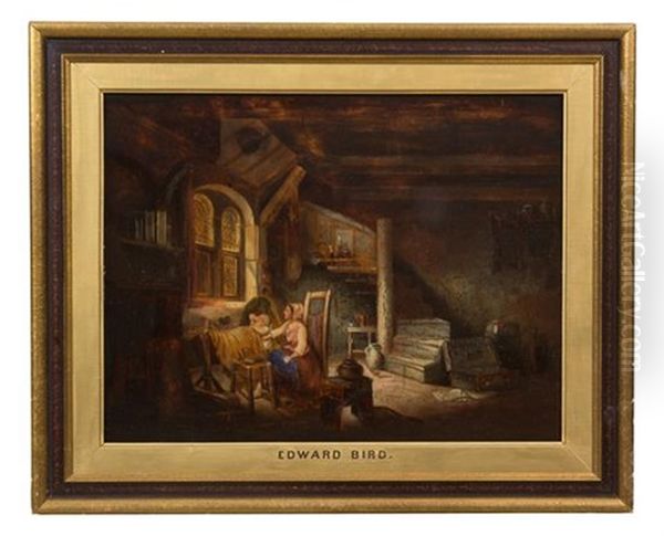 Interior Of A Cottage Oil Painting by Edward Bird