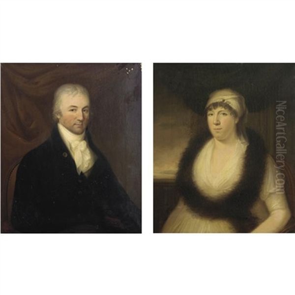 Portrait Of Lt. Col. James Coleridge (+ Frances Duke Taylor, Mrs Coleridge; Pair) Oil Painting by Edward Bird