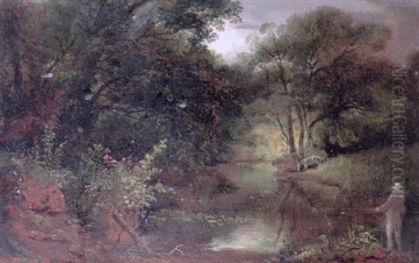 Evening By The Lake Oil Painting by Edward Bird