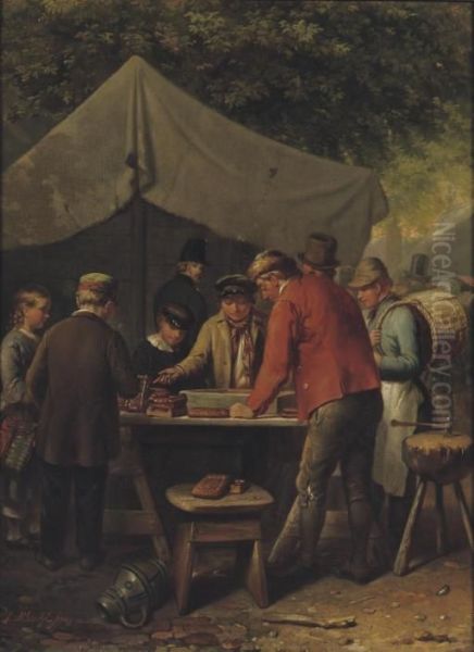 The Gamblers Oil Painting by Jacob Akkersdyk