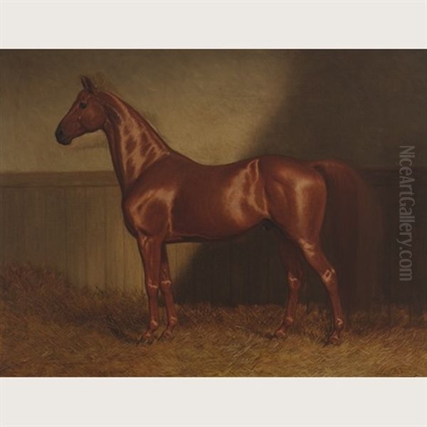 Chestnut Horse In A Stable Oil Painting by John Alexander Harington Bird