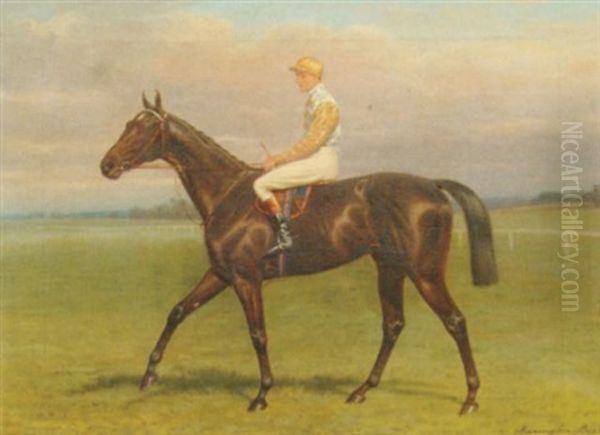 A Racehorse With A Jockey Up by John Alexander Harington Bird