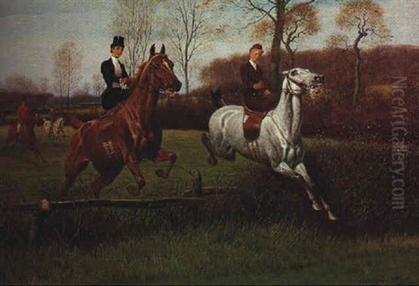 Over The Jump Oil Painting by John Alexander Harington Bird