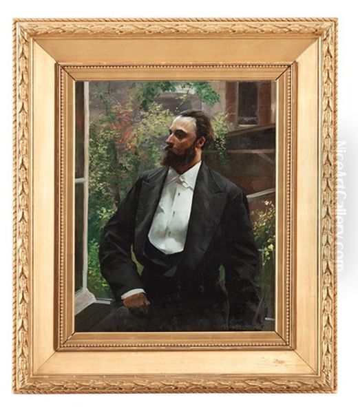 Skadespelaren Wilhelm Jacobson Oil Painting by Hugo Birger