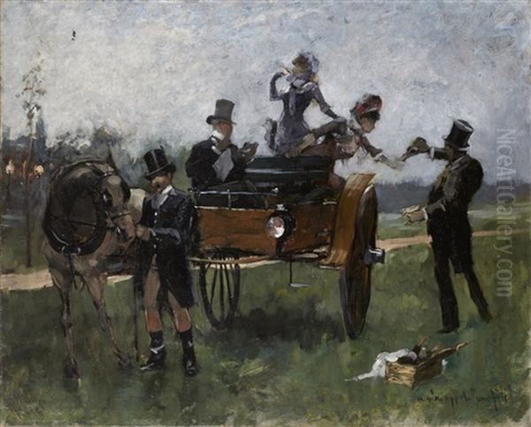 Ce Qu'on Appelle Une Fete - Detta Kallas For En Fest Oil Painting by Hugo Birger