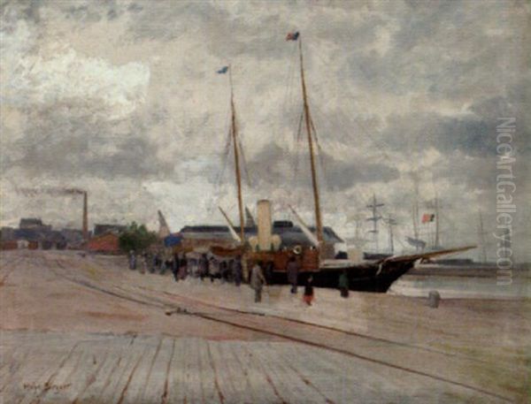 Franskt Hamnmotiv Oil Painting by Hugo Birger