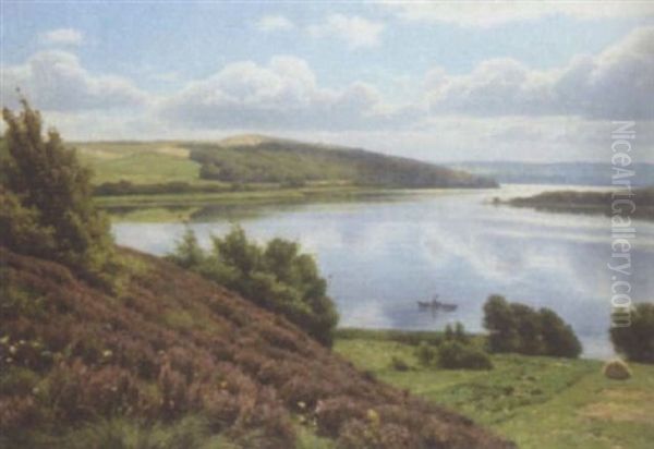 Landscape, A Lake Oil Painting by Axel Birkhammer