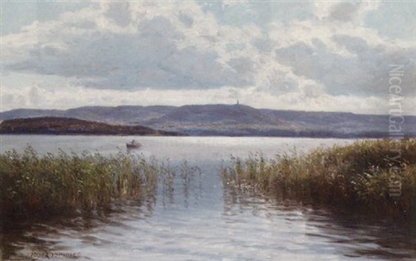 A Rowing Boat On A Lake Oil Painting by Axel Birkhammer