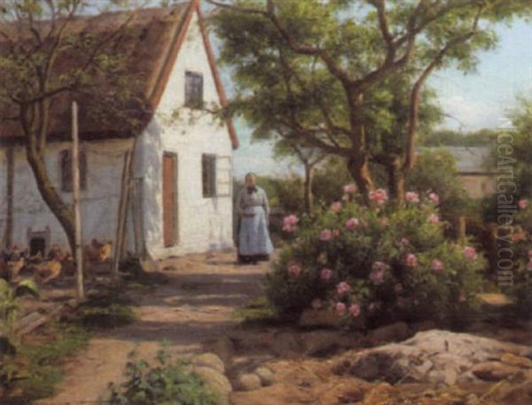 Farmyard With Roses by Axel Birkhammer