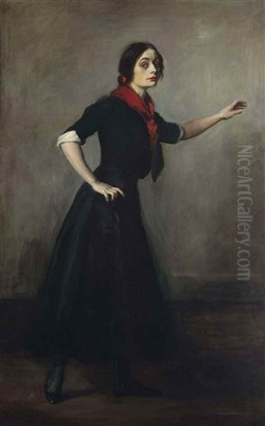 The Apache Dancer, Miss Beatrice Collins Oil Painting by Oswald (Sir) Birley