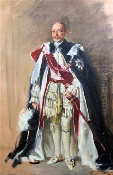 Preparatory Sketches For A Portrait Of George V (2 Works) by Oswald (Sir) Birley