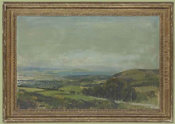 Dublin Bay From The Hills Above Rathfarnham, Co. Dublin by Oswald (Sir) Birley