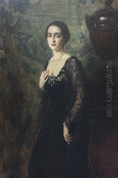 Portrait Of Lady Cunard by Oswald (Sir) Birley