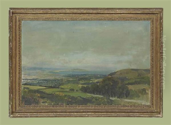 Dublin Bay From The Hills Above Rathfarnham, Co. Dublin by Oswald (Sir) Birley