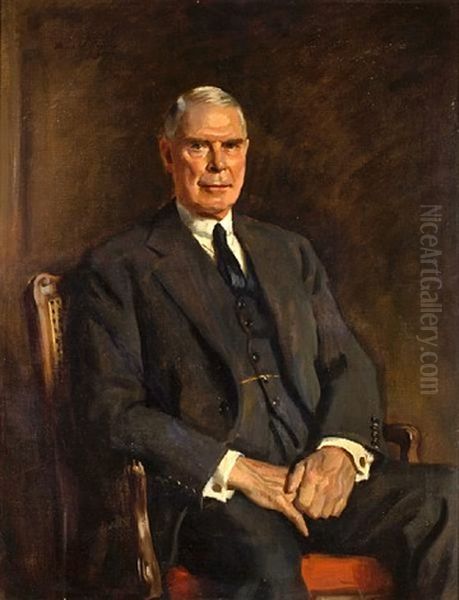 Sir Ashley Sparks Oil Painting by Oswald (Sir) Birley