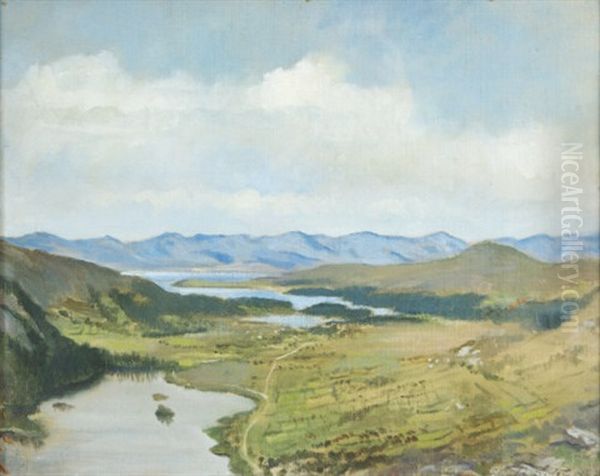 Macgillycuddy Reeks Oil Painting by Oswald (Sir) Birley