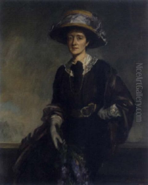 Portrait Of Mabel Terry-lewis by Oswald (Sir) Birley