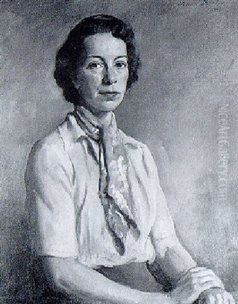 Portrait Of Helen Bedford Mccaslin Oil Painting by Oswald (Sir) Birley