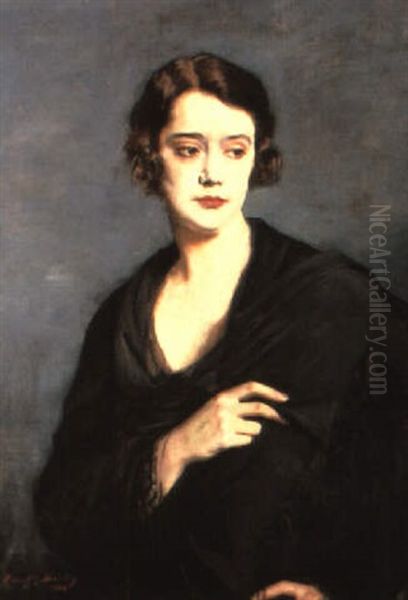 Portrait Of A Lady Oil Painting by Oswald (Sir) Birley