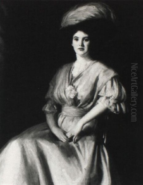 Portrait Of Lady Janet Bailey Oil Painting by Oswald (Sir) Birley