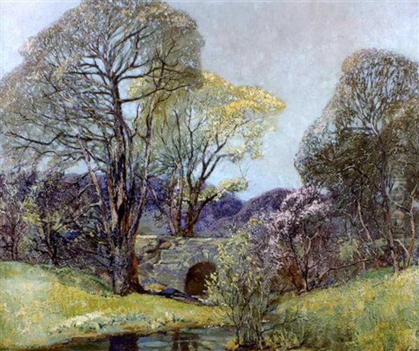 Spring Cottonwoods And Willows Oil Painting by Joseph Pierre Birren