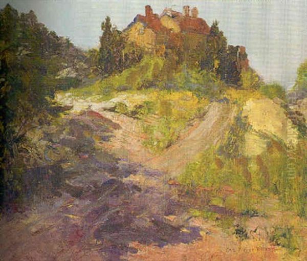 House On The Hilltop Oil Painting by Joseph Pierre Birren