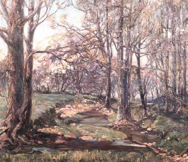 Spring Landscape Oil Painting by Joseph Pierre Birren