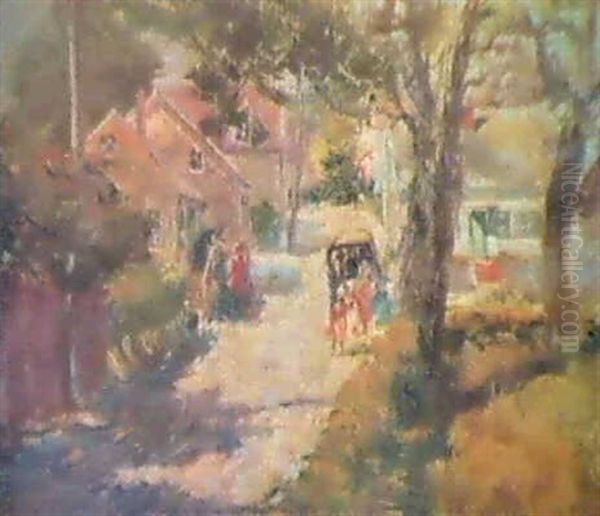 Baker's Cart Oil Painting by Joseph Pierre Birren