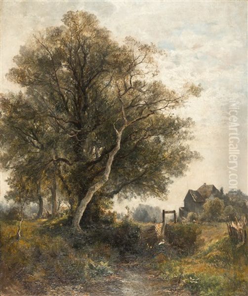 Bayerische Landschaft Mit Bauernhaus Und Staffage Oil Painting by Eugen Birzer