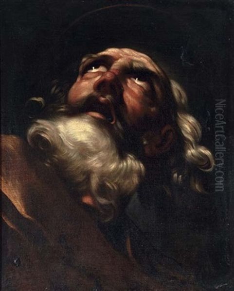 Head Of Saint Peter Oil Painting by Bartolomeo Biscaino