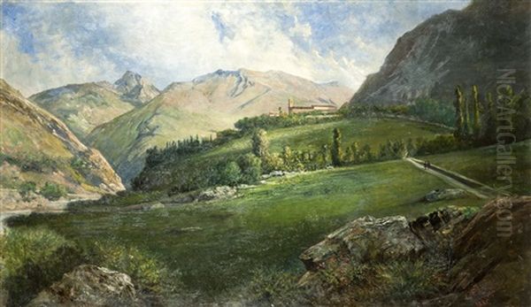 La Vecchia Strada Del Cenisio Oil Painting by Carlo Felice Biscarra