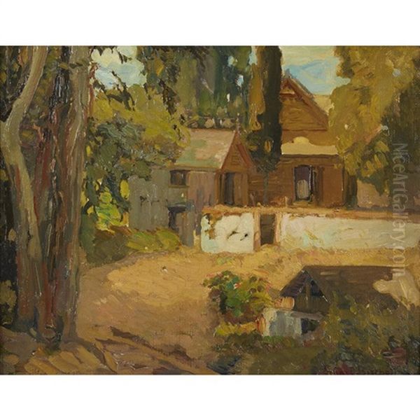 The Vacant House In The Arroya Oil Painting by Franz Arthur Bischoff