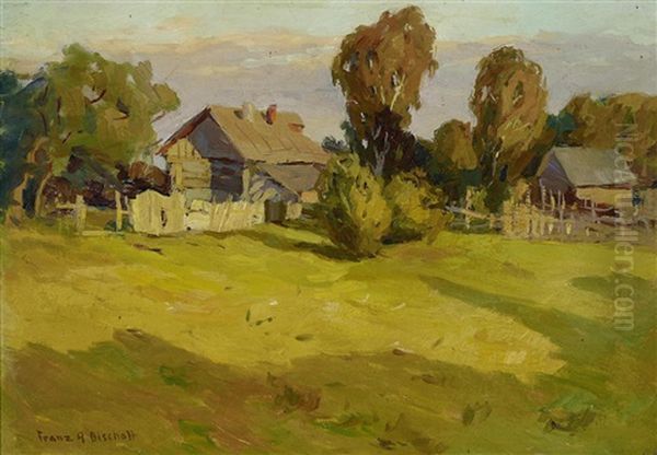 Late Afternoon At The Farm Oil Painting by Franz Arthur Bischoff