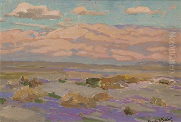 Desert Landscape With Blooming Verbena Oil Painting by Franz Arthur Bischoff