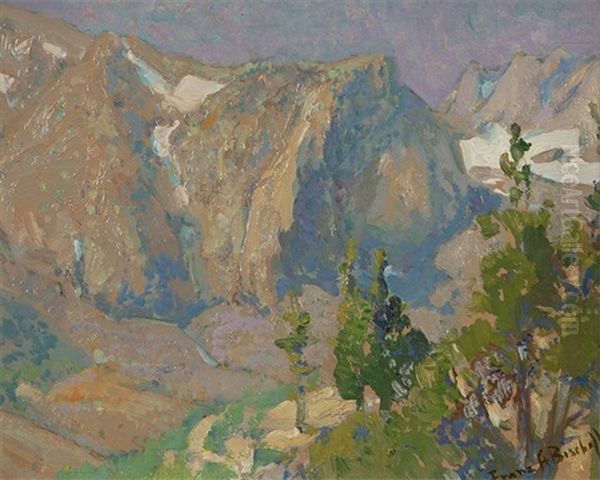 Eastern Sierra Nevada Mountains Big Pine Canyon V- Notch In Spring Oil Painting by Franz Arthur Bischoff