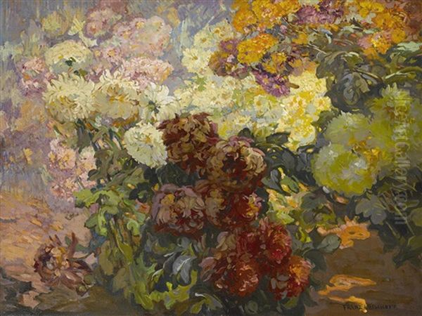 Peonies Oil Painting by Franz Arthur Bischoff