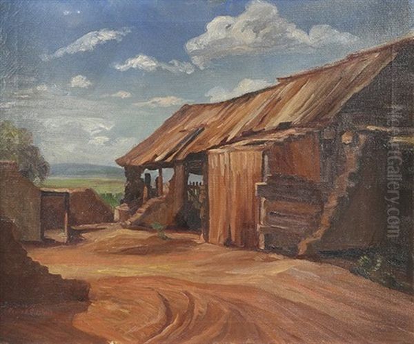 Barn In Utah Oil Painting by Franz Arthur Bischoff