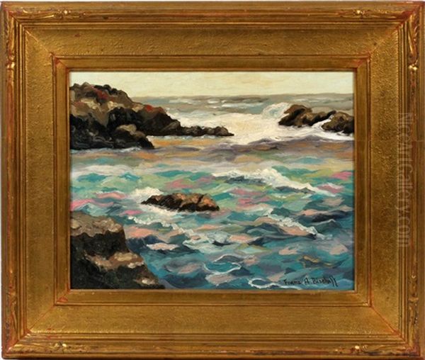 Rocky Shore Oil Painting by Franz Arthur Bischoff