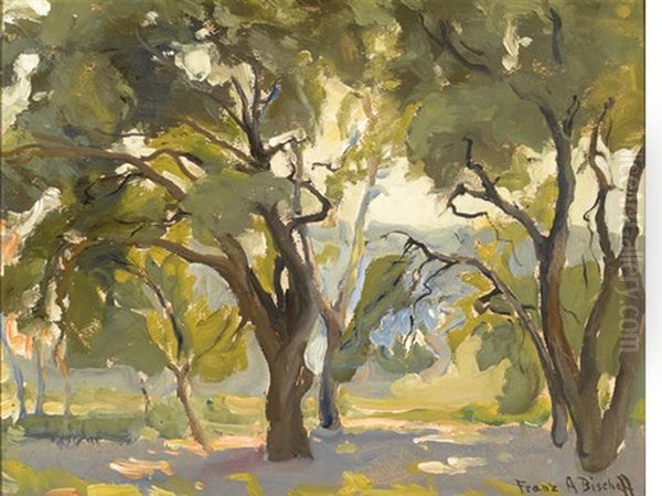 Grove Of Trees Oil Painting by Franz Arthur Bischoff