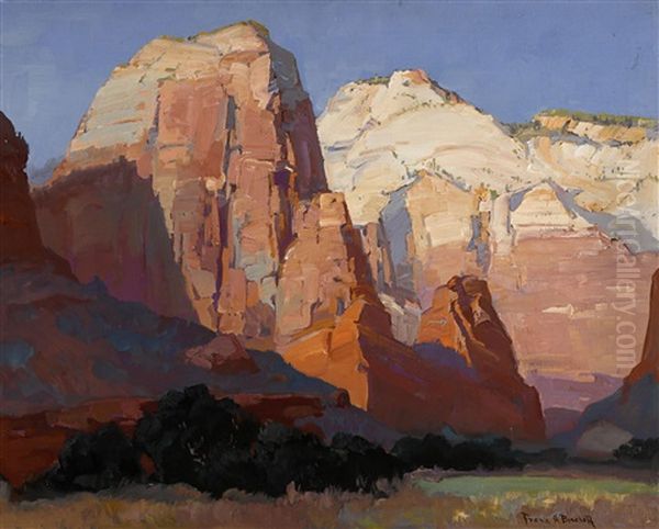 Pinnacle Rock Oil Painting by Franz Arthur Bischoff