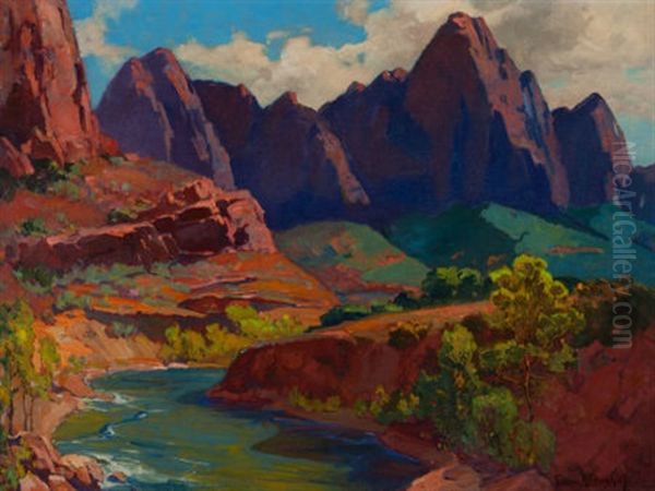 Cathedral Point, Utah Oil Painting by Franz Arthur Bischoff