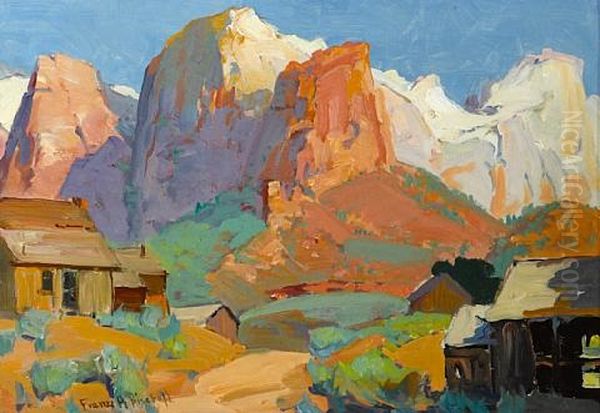 Utah Ranch Oil Painting by Franz Arthur Bischoff