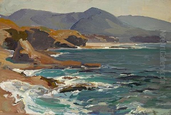 California Coastal Scene Oil Painting by Franz Arthur Bischoff