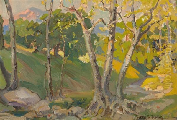 Arroyo Landscape Oil Painting by Franz Arthur Bischoff