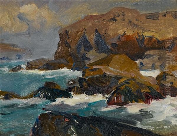 Seascape Oil Painting by Franz Arthur Bischoff