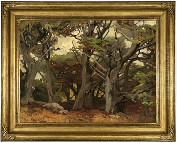 Victores Primeval - Monterey Cypresses Oil Painting by Franz Arthur Bischoff