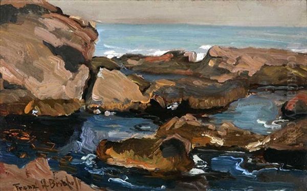 Amongst The Rocks Of Carmel Oil Painting by Franz Arthur Bischoff