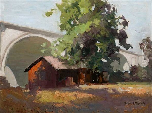 La Loma Bridge, Pasadena Oil Painting by Franz Arthur Bischoff