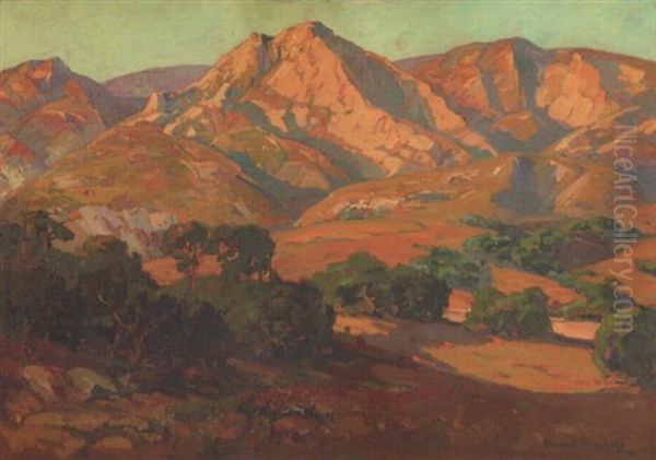 Evening Glory - Santa Barbara Mountains, California Oil Painting by Franz Arthur Bischoff